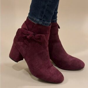 Kelly & Katie Burgundy Suede Ankle Boots